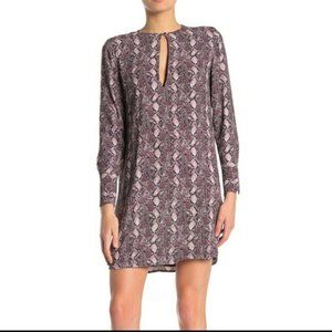 Equipment Women’s Femme Bonnie Snake Print Keyhole Dress Small / Petite  NWT